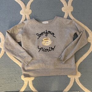 Maison Labiche Gray Bonjour Paris Sweatshirt Size L